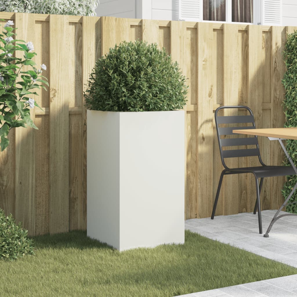 vidaXL Planter White 42x38x75 cm Steel 3
