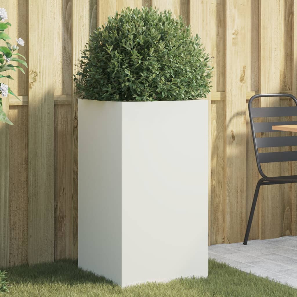 vidaXL Planter White 42x38x75 cm Steel 1