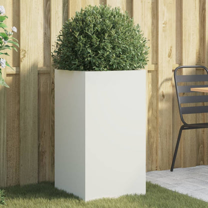 vidaXL Planter White 42x38x75 cm Steel 1