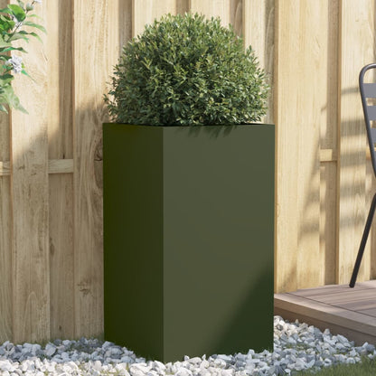 vidaXL Planter Olive Green 42x38x75 cm Steel 1