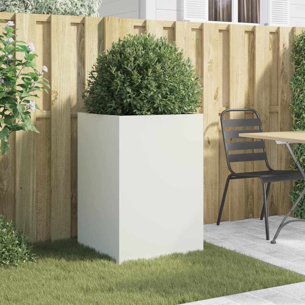 vidaXL Planter White 52x48x75 cm Steel 3
