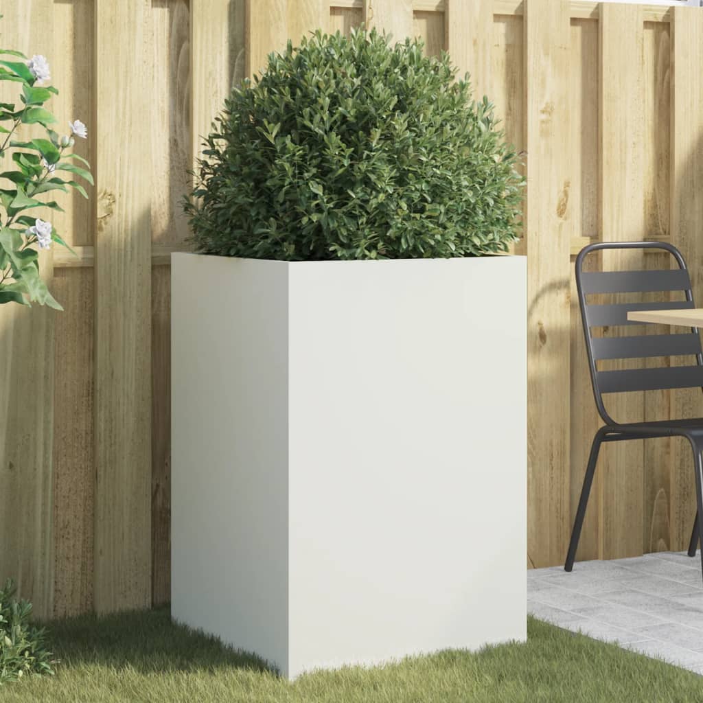 vidaXL Planter White 52x48x75 cm Steel 1