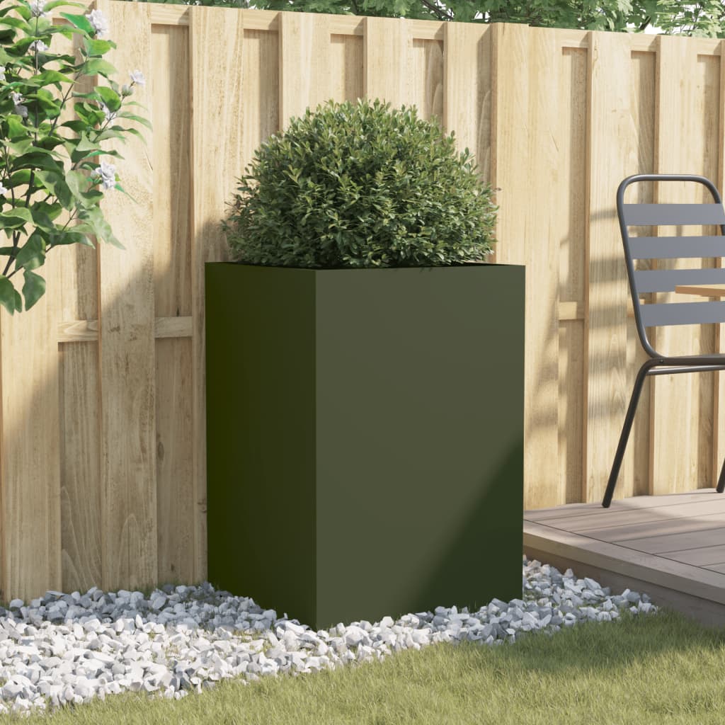 vidaXL Planter Olive Green 52x48x75 cm Steel 3