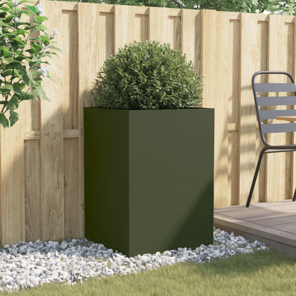 vidaXL Planter Olive Green 52x48x75 cm Steel 3