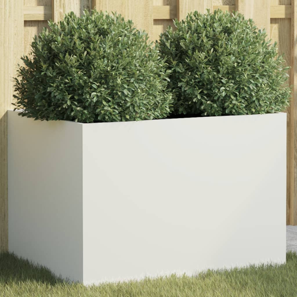 vidaXL Planter White 62x47x46 cm Steel 1