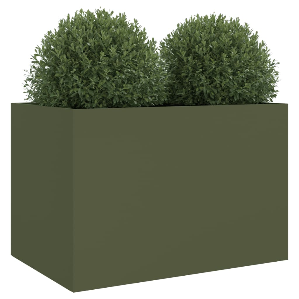 vidaXL Planter Olive Green 62x47x46 cm Steel 4
