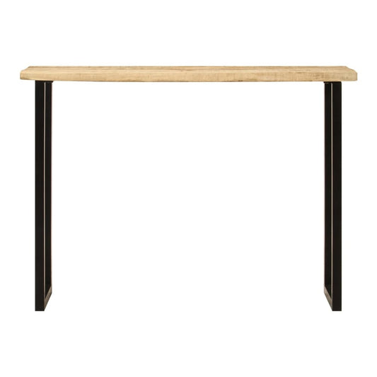Console Table with Live Edge 105x33x76 cm Solid Wood Mango Black U shape