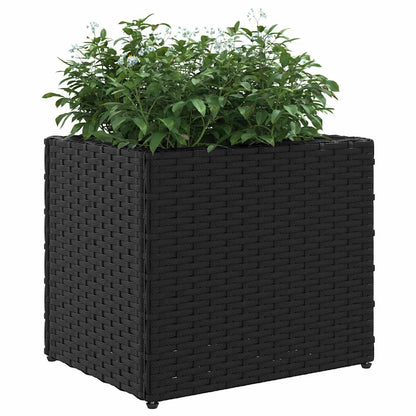 vidaXL Garden Planters 2 pcs Black 36x30x32 cm Poly Rattan 4