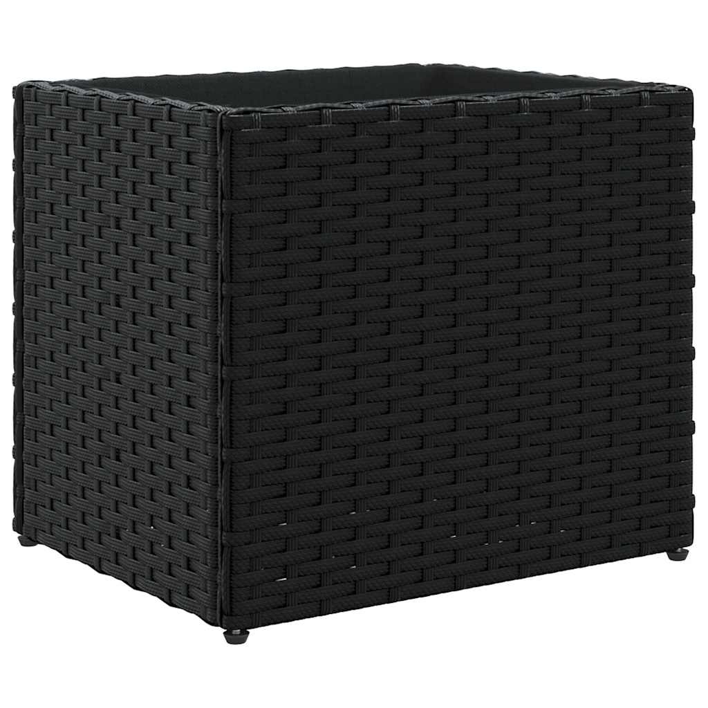 vidaXL Garden Planters 2 pcs Black 36x30x32 cm Poly Rattan 5