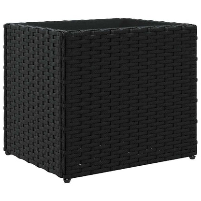 vidaXL Garden Planters 2 pcs Black 36x30x32 cm Poly Rattan 5