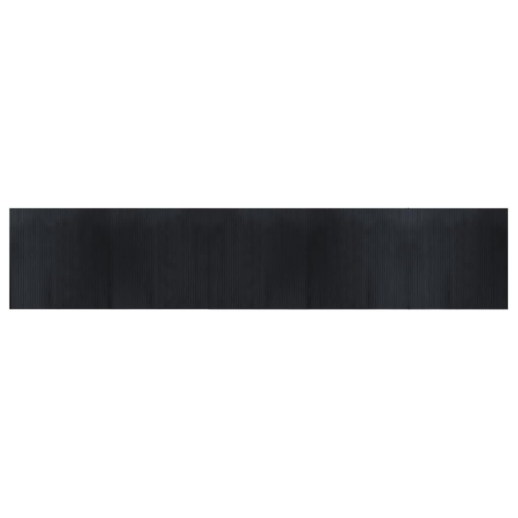 vidaXL Rug Rectangular Black 100x500 cm Bamboo 2