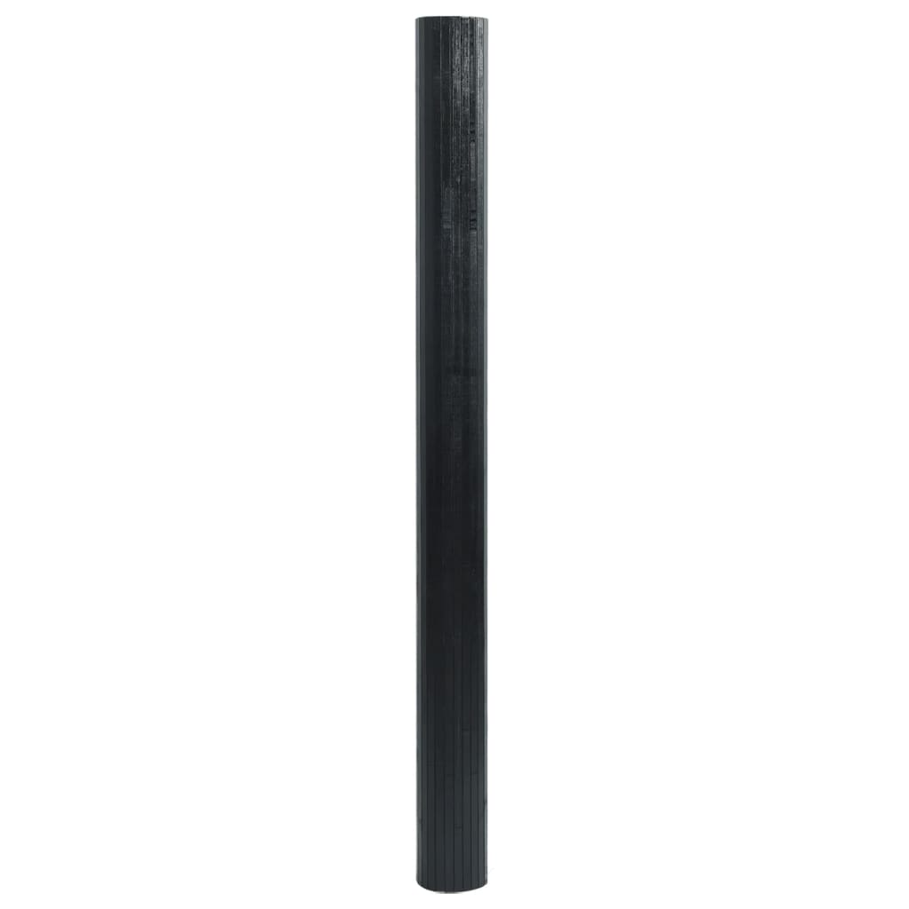 vidaXL Rug Rectangular Black 100x500 cm Bamboo 3
