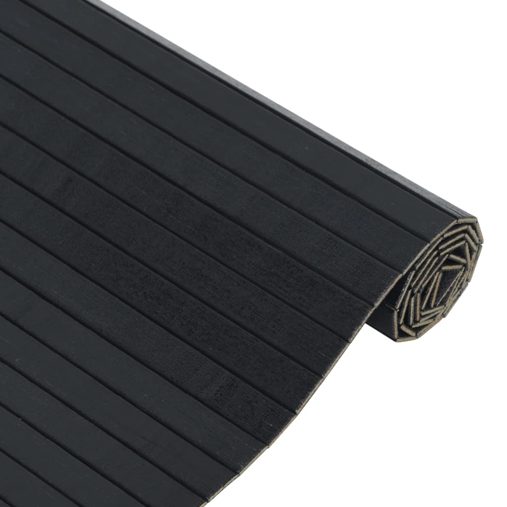 vidaXL Rug Rectangular Black 100x500 cm Bamboo 4