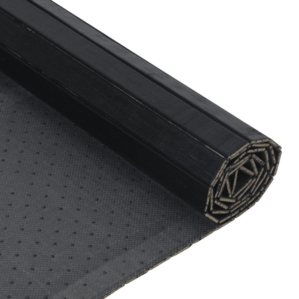 vidaXL Rug Rectangular Black 100x500 cm Bamboo 5