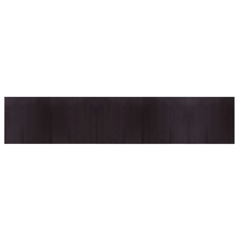 vidaXL Rug Rectangular Dark Brown 100x500 cm Bamboo 2