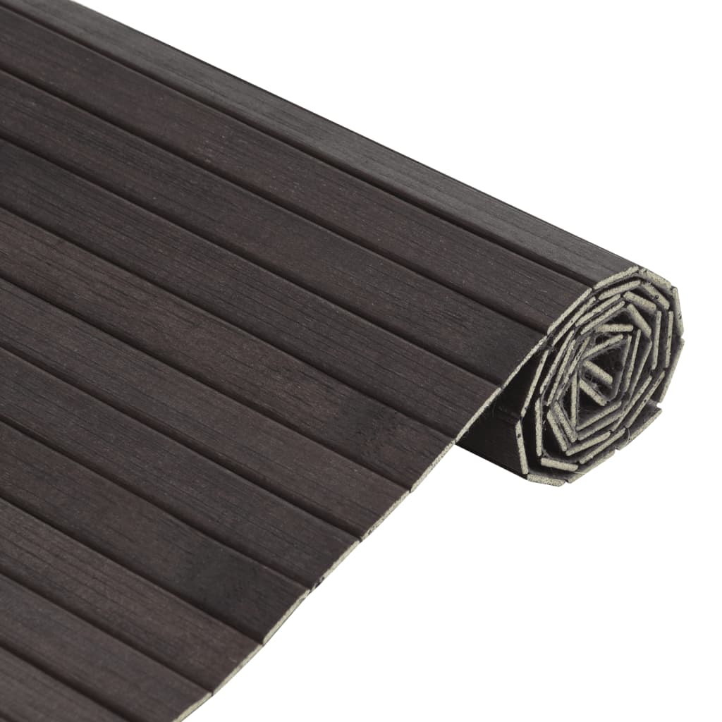 vidaXL Rug Rectangular Dark Brown 100x500 cm Bamboo 4