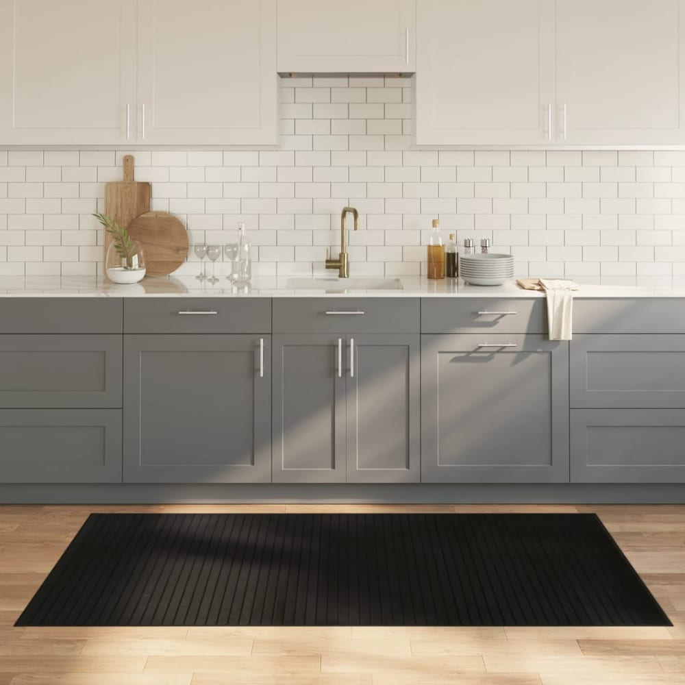 vidaXL Rug Rectangular Bamboo Width 100 cm Black