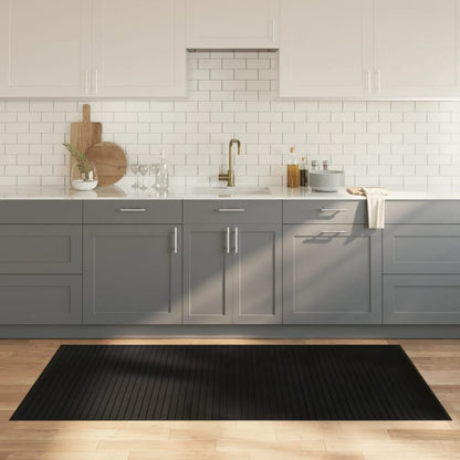 vidaXL Rug Rectangular Bamboo Width 100 cm Black