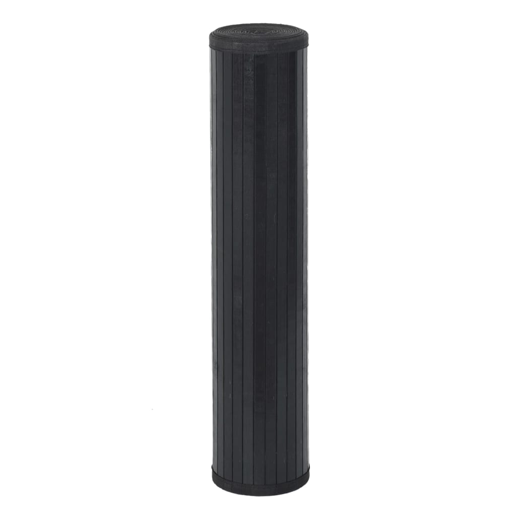vidaXL Rug Rectangular Black100x500 cm Bamboo 3