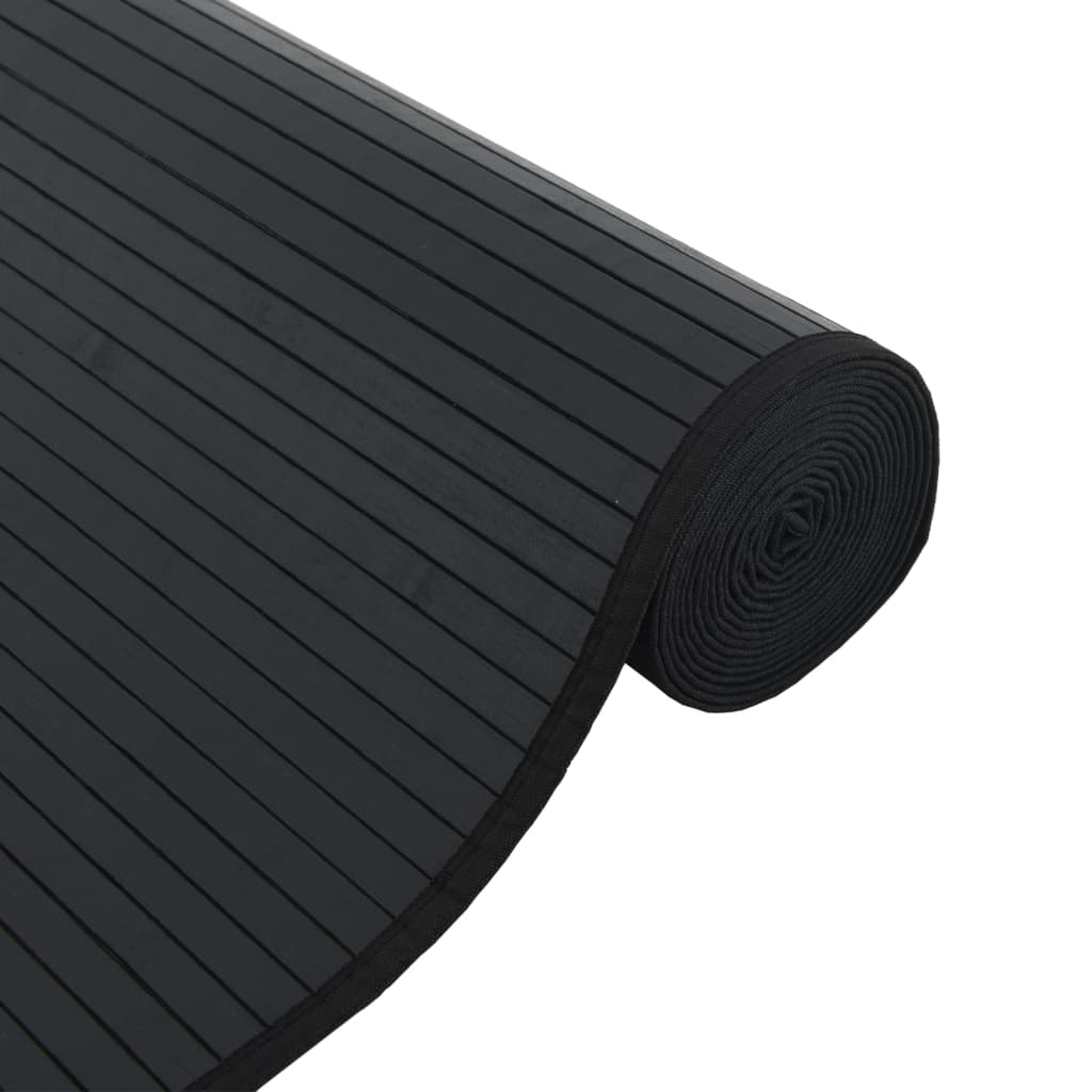 vidaXL Rug Rectangular Black100x500 cm Bamboo 4
