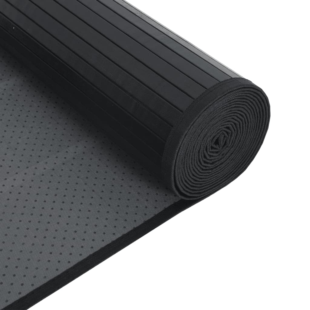 vidaXL Rug Rectangular Black100x500 cm Bamboo 5