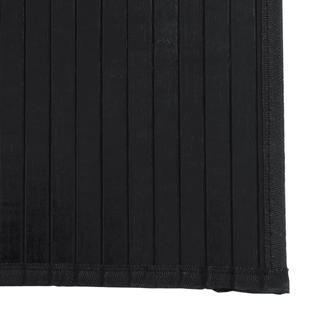 vidaXL Rug Rectangular Black100x500 cm Bamboo 6