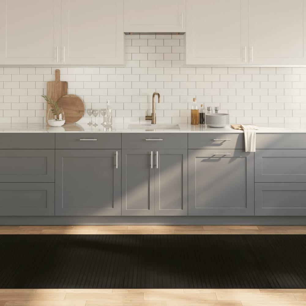 Rug Rectangular Bamboo Width 100 cm Black 1000 cm