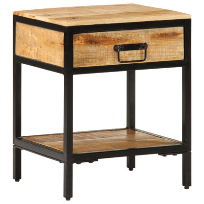 vidaXL Bedside Table Brown 40 x 35 x 50 cm Solid Mango Wood and Metal 1
