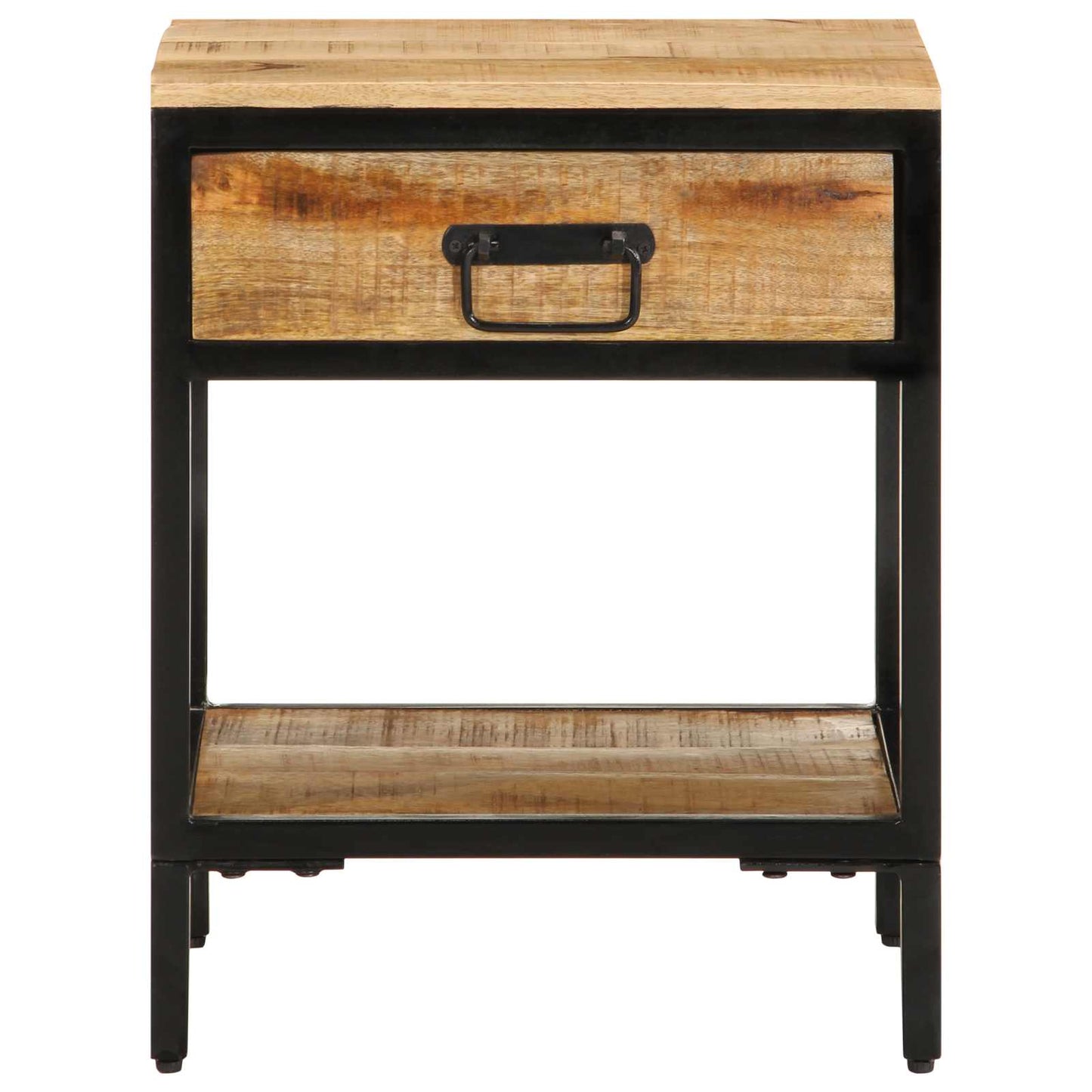 vidaXL Bedside Table Brown 40 x 35 x 50 cm Solid Mango Wood and Metal 5