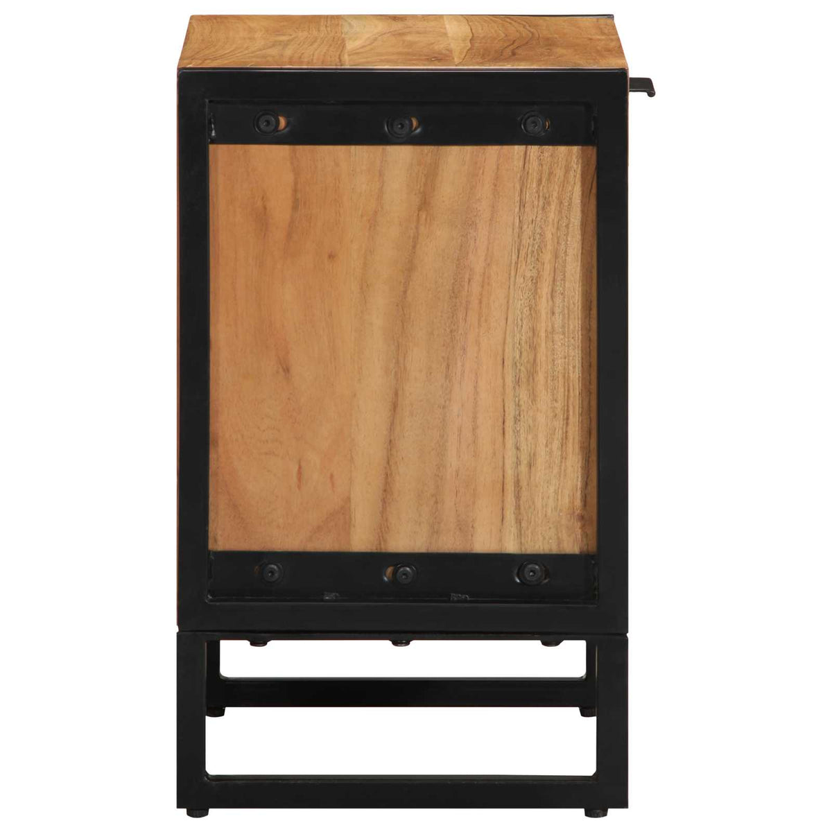 vidaXL Bedside Table Brown 40 x 30 x 50 cm Solid Acacia Wood and Metal 6