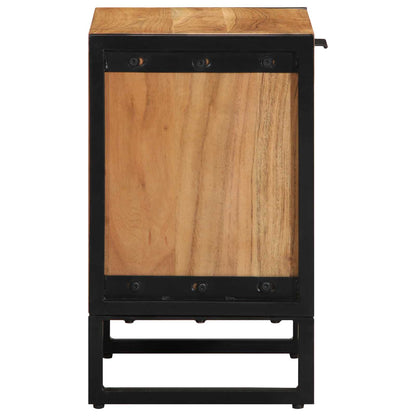 vidaXL Bedside Table Brown 40 x 30 x 50 cm Solid Acacia Wood and Metal 6