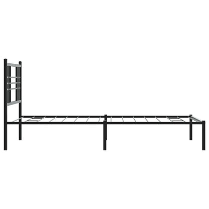 vidaXL Metal Bed Frame without Mattress with Headboard Black 100x190cm 5