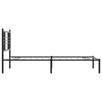 vidaXL Metal Bed Frame without Mattress with Headboard Black 100x200cm 5