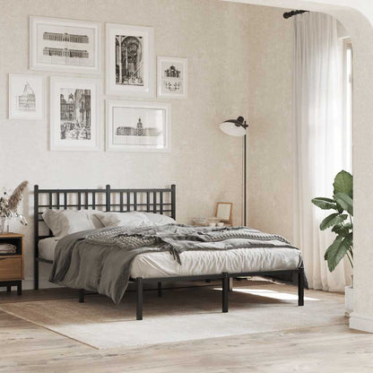 vidaXL Metal Bed Frame without Mattress With headboard Black