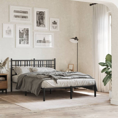 vidaXL Metal Bed Frame without Mattress With headboard Black