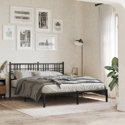 vidaXL Metal Bed Frame without Mattress With headboard Black