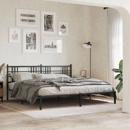 vidaXL Metal Bed Frame without Mattress With headboard Black