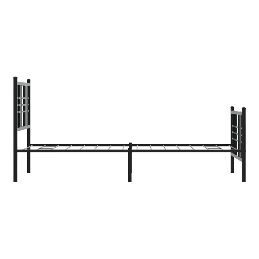 Metal Bed Frame without Mattress with Footboard with Headboard & Footboard Black 75 cm 190 cm