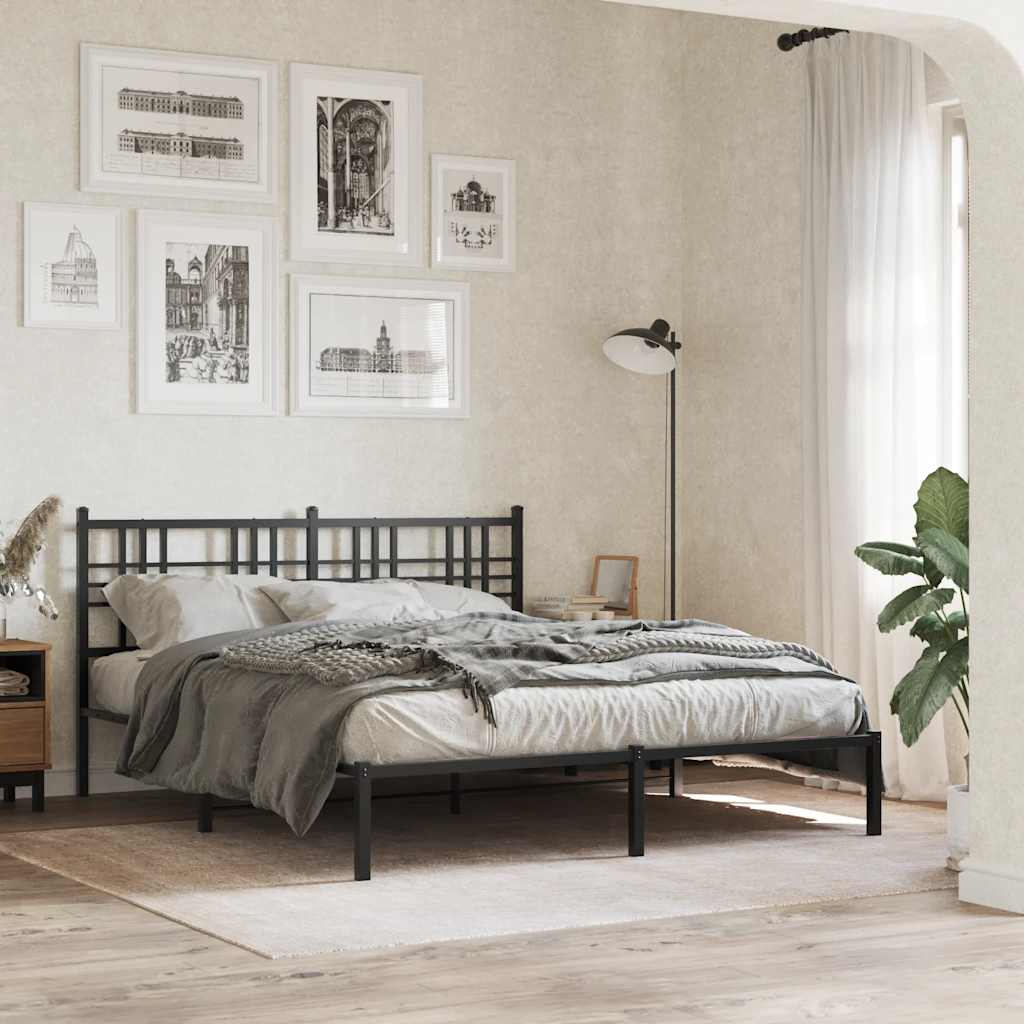 vidaXL Metal Replace Headboard Black 160cm 3