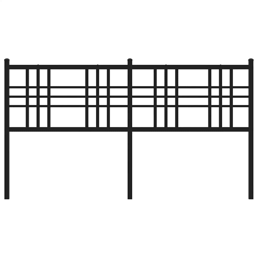 vidaXL Metal Replace Headboard Black 160cm 4