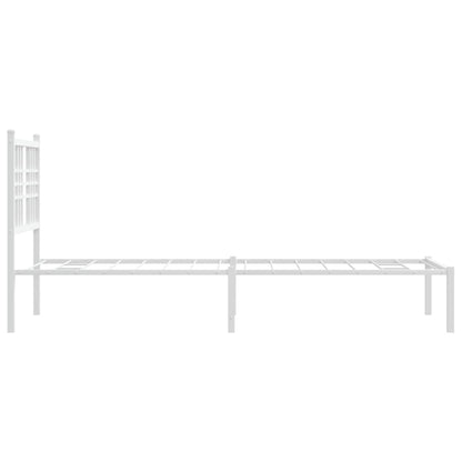 vidaXL Metal Bed Frame without Mattress with Headboard White 75x190cm 5