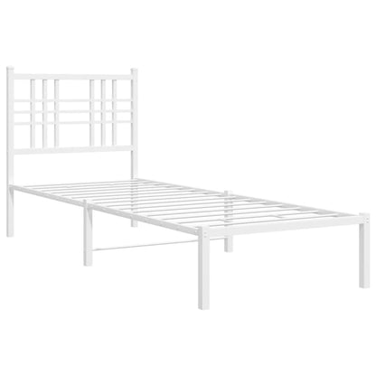 vidaXL Metal Bed Frame without Mattress with Headboard White 80x200cm 3