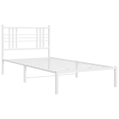 vidaXL Metal Bed Frame without Mattress with Headboard White 100x190cm 3