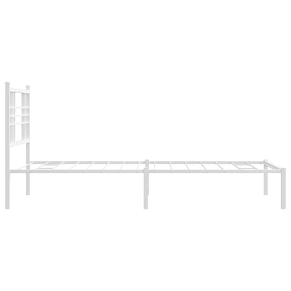 vidaXL Metal Bed Frame without Mattress with Headboard White 100x190cm 5