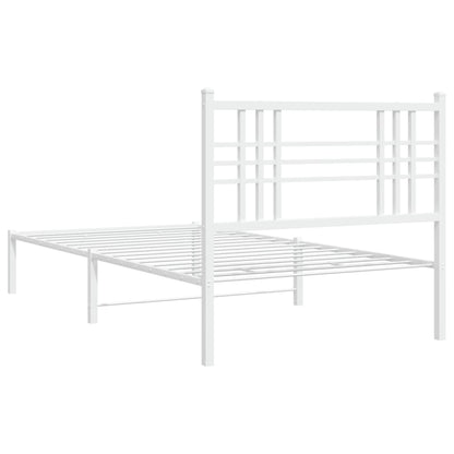 vidaXL Metal Bed Frame without Mattress with Headboard White 100x190cm 6