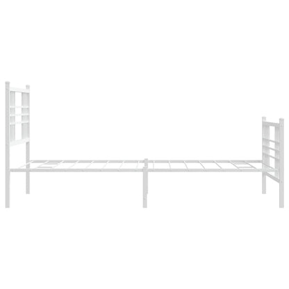 vidaXL Metal Bed Frame without Mattress with Footboard White 90x190cm 5
