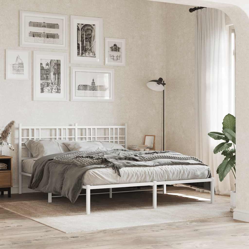 vidaXL Metal Replace Headboard White 160cm 3