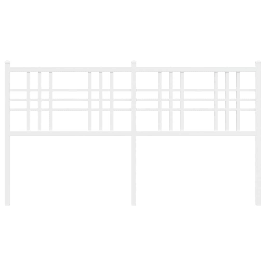vidaXL Metal Replace Headboard White 160cm 4
