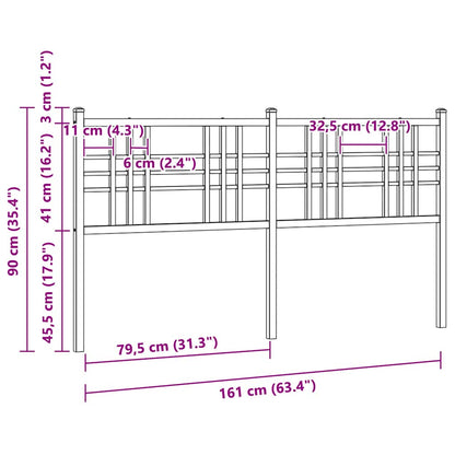 vidaXL Metal Replace Headboard White 160cm 6