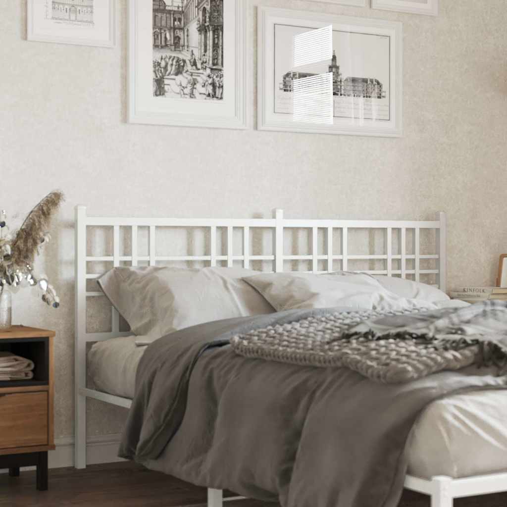 vidaXL Metal Replace Headboard White 160cm 1